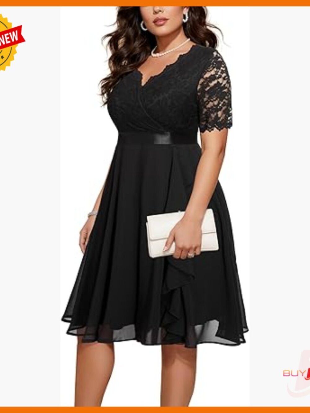 Plus Size Formal Cocktail Dress Ruffle Lace Chiffon Tea Length Midi
